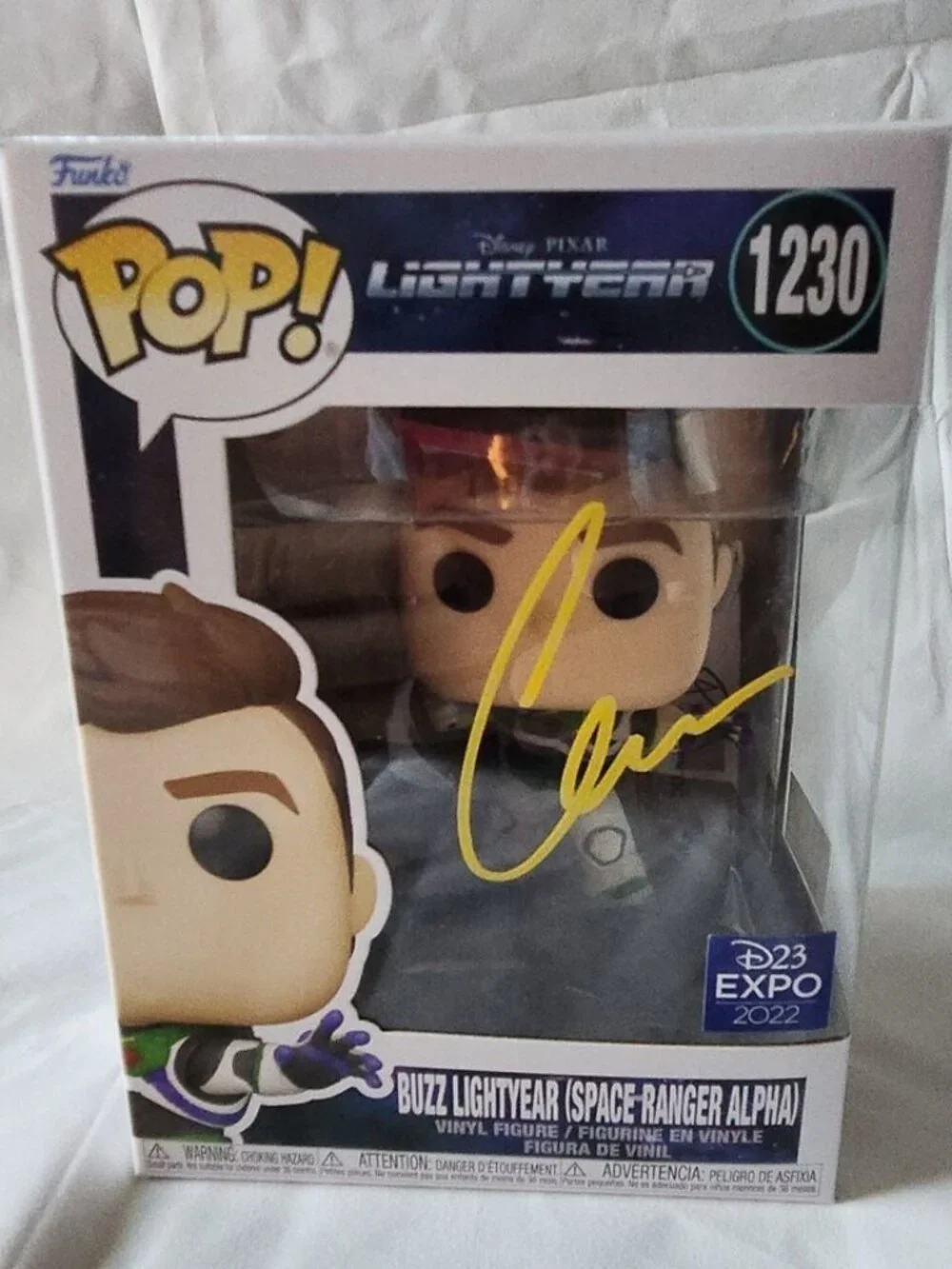 Chris Evans signed Funko Pop! Pixar - Buzz Lightyear (Space Ranger Alpha #1230) - Picture 8 of 13